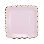 Geeklife Pink Paper Party Plates With Metallic Gold Border, 9 Inch Deco... New. Price: $20.87.