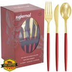 Supernal 102PC Red Plastic Silverware Gold Utensils Handle Party Wedding New. Price: $45.99.