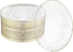 R-kay 100 Pack Clear Plastic Plates 6.25 Inch, With Gold Rim New. Price: $35.28.