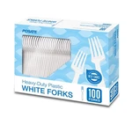 Posate Heavyweight Plastic Forks, White, 100 Counts New. Price: $16.13.