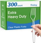 Dealusy 300 Count Extra Heavy Duty Clear Plastic Forks Disposable, Bpa-free, New. Price: $39.86.