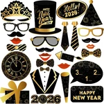 Katchon, New Years Photo Booth Props 2026 - Pack Of 27 Black And Gold. Price: $25.11.