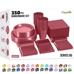 350 Pcs Burgundy Plastic Plates For Party, Disposable Set, 50... New. Price: $95.06.