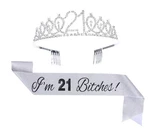 Topfunyy 21ST Birthday Tiara And Sash Set - 'i'm Bitches' One Size, Silver New. Price: $15.17.