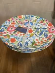Lillian August Multicolor Floral Melamine Dinner 11 Plates Set Of 4 New. Price: $34.99.