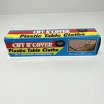 Vintage Cut Cover Plastic Table Cloth 4FT X 30FT Picnic Classic Red White New. Price: $19.99.