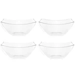 Disposable Square Serving Bowls Party Snack Or Salad Plastic Clear White New. Price: $16.09.