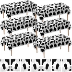 Bedwina Cow Print Tablecloth (pack Of 6 Pcs - 54 X 72 Inch, Black And White New. Price: $26.05.