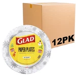 Glad Everyday Disposable Paper Plates Holiday Grey Snowflake Design Heavy Duty New. Price: $71.03.