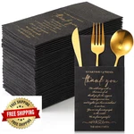 Qilery 100 "thank You" Wedding Cocktail Napkins Guest Family Party Disposable New. Price: $66.52.