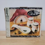 Vintage Gibson Christmas Star 4 Piece Tabletop Set Napkin Holder S&p Spoon Rest Open. Price: $18.99.