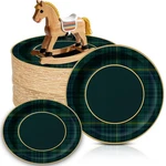 100 Pcs Green Blue Tartan Plaid Paper Plates We Can Bearly Wait Party ... New. Price: $26.85.
