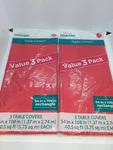 New 6 Way To Celebrate Red Plastic Table Covers Rectangle 54" X 108". Price: $9.00.