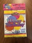 Vintage Unique Brand Party Favors Loot Bags Happy Birthday New Old Stock 1988. Price: $6.00.