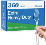 Dealusy 360 Count Extra Heavy Duty Clear Plastic Forks Disposable, Bpa-free, New. Price: $28.58.