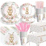 Apowbls Bunny Birthday Decorations Tableware, Party Supplies, Paper New. Price: $35.44.