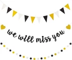 3 Pieces Will Miss You Going Away Farewell Banner Decoration Gold Black Dot New. Price: $12.90.