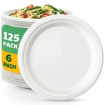 100% Compostable Paper Plates, 6 Inch, 125 Count, Heavy Duty Disposable Plate... New. Price: $19.58.