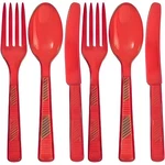 Disposable Plastic Cutlery Set Red Pack Of 48 New. Price: $12.62.