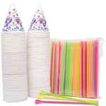 200 Snow Cone Cups 6 Oz And Spoon Straws New. Price: $29.87.