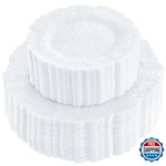 Sut 60PC White Plastic Disposable Dinner & Dessert Plates Party Wedding New. Price: $56.79.