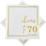 White Gold Cheers To 70 Years Cocktail Paper Napkins, 5X5 Inches, 50 Counts, 3-P New. Price: $30.99.