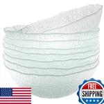 Vikko 6.5" Textured Glass Soup/salad Bowls - Set Of Elegant Dinnerware New. Price: $77.47.