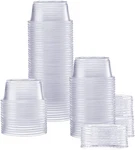 Gusto 2 OZ.-100 Count Clear Disposable Plastic Portion Cups With Lids Souffl New. Price: $12.05.
