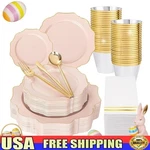 Elegant Heavy-duty Disposable Plates Cutlery Set Weddings Parties Events New. Price: $58.19.