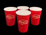 Set Of 4 Vintage Drink Coca Cola Melamine Cups By One Hundred 80 Degrees Used. Price: $22.99.