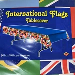 International Flag Plastic Tablecloth 54" X 108" World Travel Birthday Tableware New. Price: $10.00.