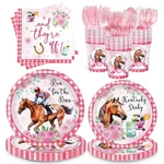 Mirzophel 168PCS Derby Party 9 Inches (dinner), 7 (dessert), Pink New. Price: $26.90.