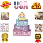 4 Pcs Easter Table Decoration Wooden Pastel Egg - No Assembly Required Reusab... New. Price: $31.19.
