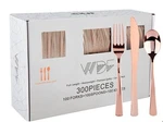 Wdf 300 Pieces Rose Gold Plastic Silverware- Disposable Flatware Set Wedding New. Price: $32.89.