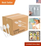 Versatile Plastic Teaspoons 1000 Count - Disposable Medium Weight Silverware New. Price: $31.49.