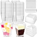 Drayear 110 Sets Plastic Dessert Cups With Lids And Spoons Durable Reusable Parf New. Price: $33.88.