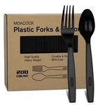 200 Count Plastic Silverware, Heavy Weight Forks Spoons, Disposable U... New. Price: $26.47.