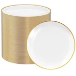 Focusline 100 Count Gold Plastic Plates 7 Inch, Disposable Heavy Duty Salad D... New. Price: $101.11.