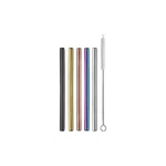 5PACK Stainless Steel Reusable Cocktail Straws With Cleaning Brush Metallic Mul New. Price: $16.69.