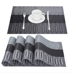 Giverare Placemats Set Of 4, Heat-resistant Woven 12 X 18 Inches, Black+gray New. Price: $11.71.