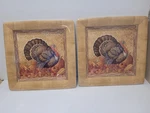 Caspari Harvest Turkey 16 Square Dinner Plates 10 Inch Paper Thanksgiving New. Price: $24.99.