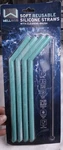 Wellness Soft Reusable Silicone Straws With Cleaning Brush 4-PACK Marbled Green New. Price: $8.50.