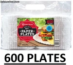 Super Strong Heavy-duty Paper Plates, 9" (600 Ct.) Microwave Safe, Cut Resistant New. Price: $39.49.