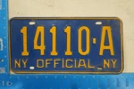 New York License Plate Tag 1966 - 1973 Ny Official 14110 Used. Price: $26.60.