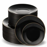 100 Pcs Disposable Black Plates Combo - 50 7.5 In. Gold Rim Appetizer And ... New. Price: $101.98.
