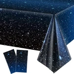 2 Pieces Space Tablecloth Starry Night 54" X 108", Black New. Price: $14.43.