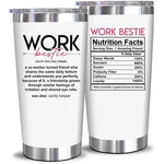 Neweleven 20 Oz Stainless Steel Tumbler Bestie White Coworker Gift. Price: $15.45.