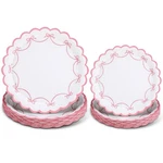 50 Pink Bow Scalloped Coquette Disposable Dinnerware For Bridal Showers New. Price: $24.56.