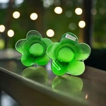 Set Of 2 Villeroy & Boch Dessert Bowls Green Textured Glass Scalloped Edges Used. Price: $35.00.