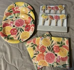 Pier One Party Decoration Fruity Floral Plates, Napkins And Picks New. Price: $14.99.